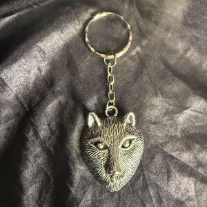 Unisex Stainless Steel Wolf Keychain